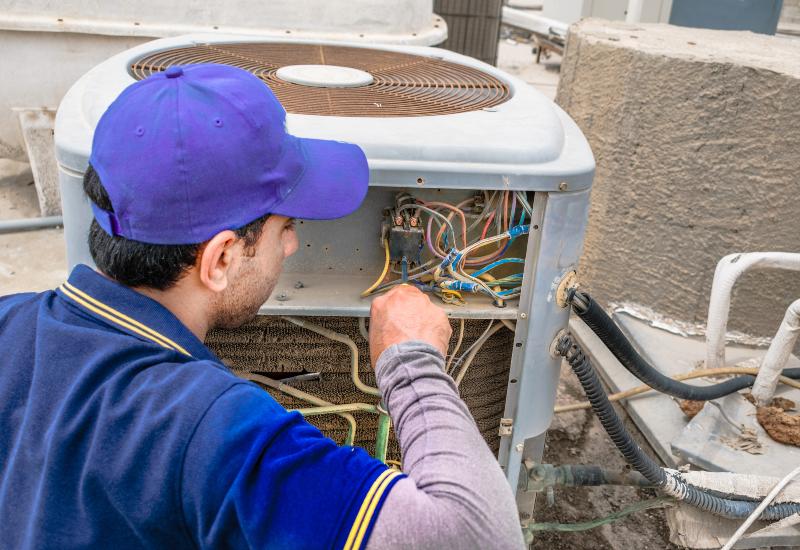 A Technician at House Performing AC Replacement Service in Knoxville, TN